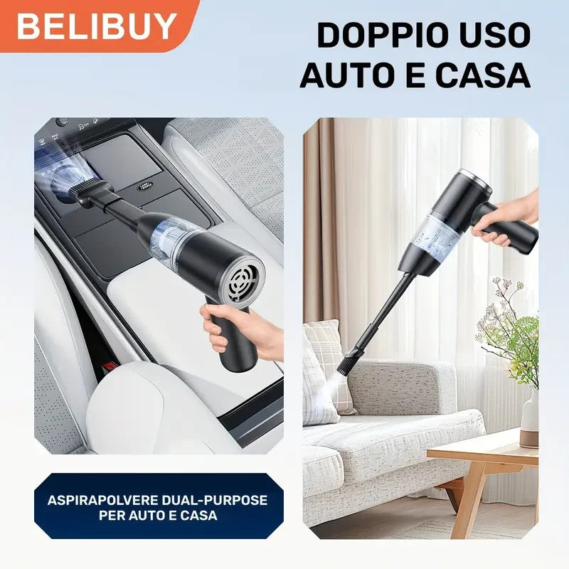 MINI ASPIRATORE PORTATILE RICARICABILE. SOFFIATORE E ASPIRATORE per AUTO E CASA