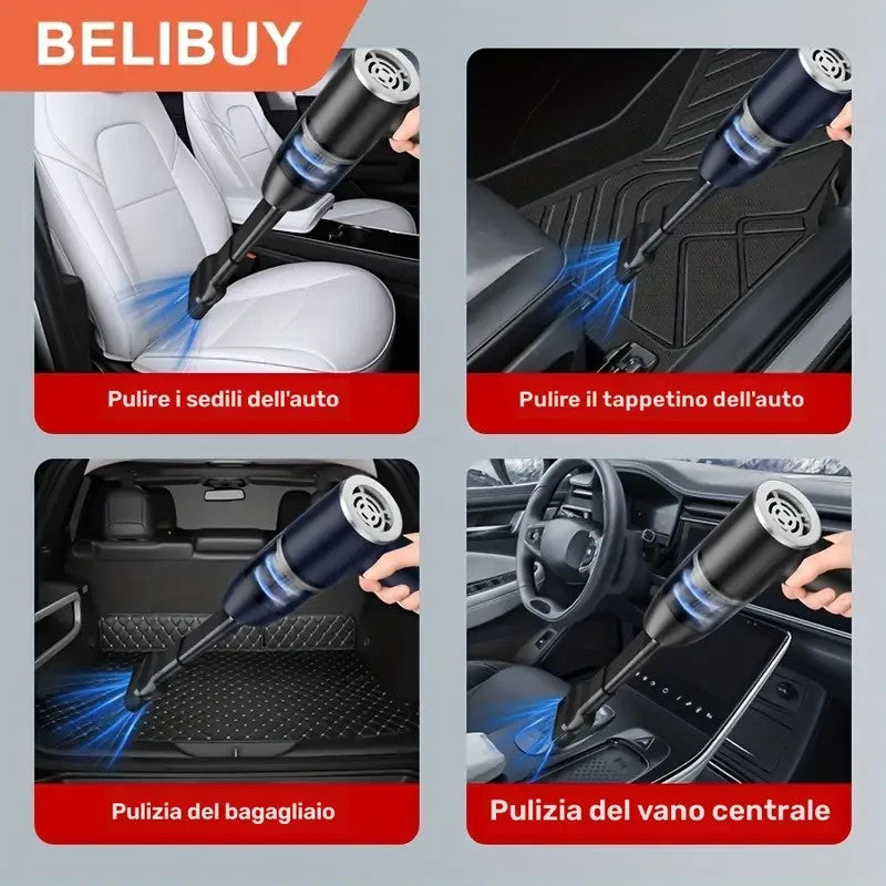 MINI ASPIRATORE PORTATILE RICARICABILE. SOFFIATORE E ASPIRATORE per AUTO E CASA